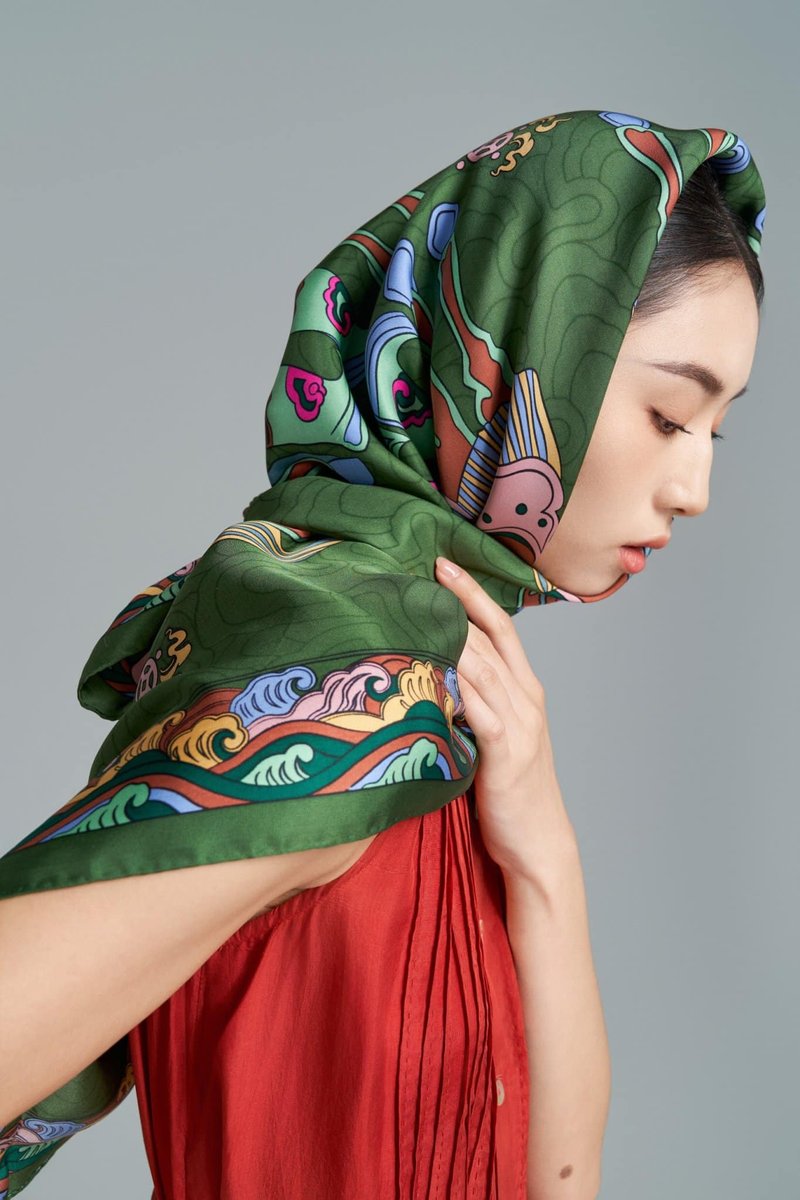 Ma Lu-Silk Scarf【SHA03】 - ผ้าพันคอถัก - ผ้าไหม 