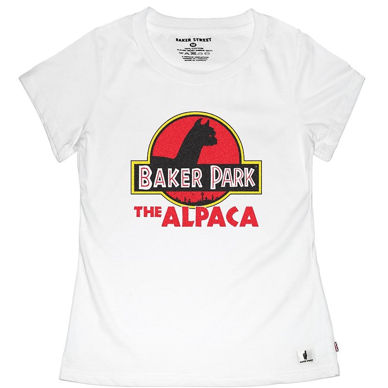 British Fashion Brand -Baker Street- Alpaca park T-shirt - Women's T-Shirts - Cotton & Hemp White