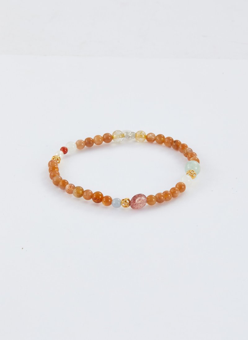 Golden strawberry crystal bracelet - Bracelets - Crystal Orange