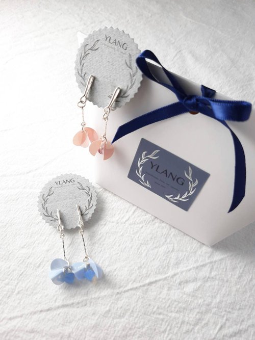 YLANG 金屬線手創飾品 YLANG【含苞】造型耳環Swarovski/藝術銅線(無痛仿針耳夾/耳勾)