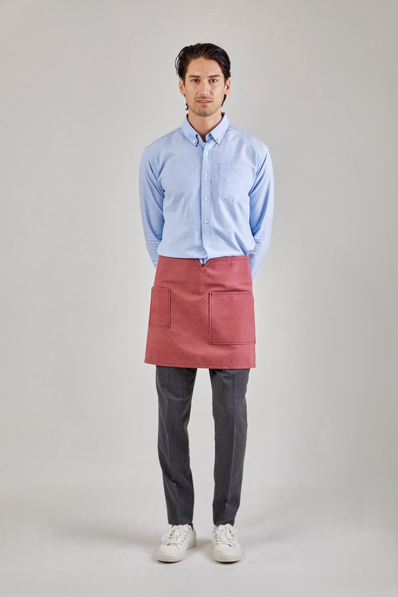 12C Short Apron (Rose Pink) 短圍裙 - 圍裙 - 棉．麻 粉紅色