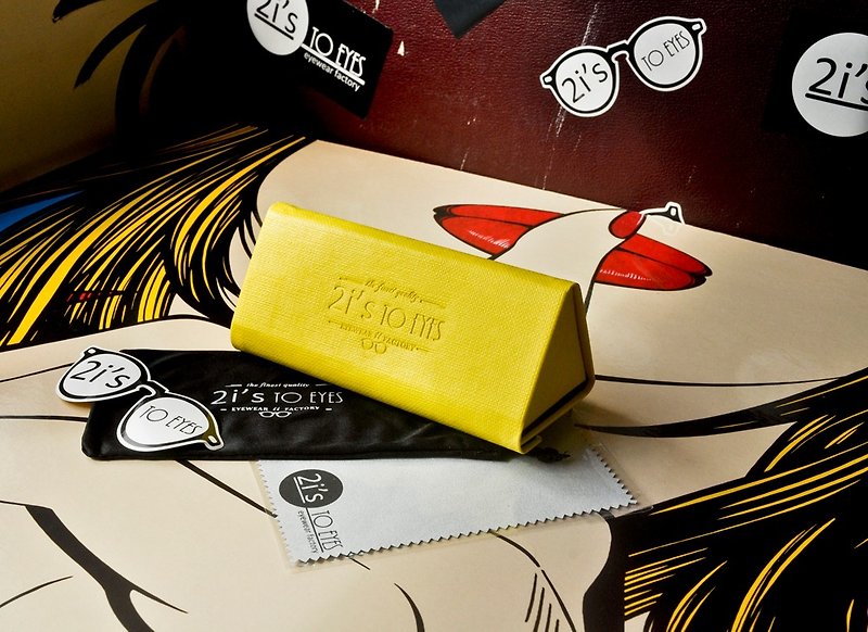 2is Bx03AeY│Glasses Box│Portable Triangular Box│Yellow - Eyeglass Cases & Cleaning Cloths - Other Materials Yellow