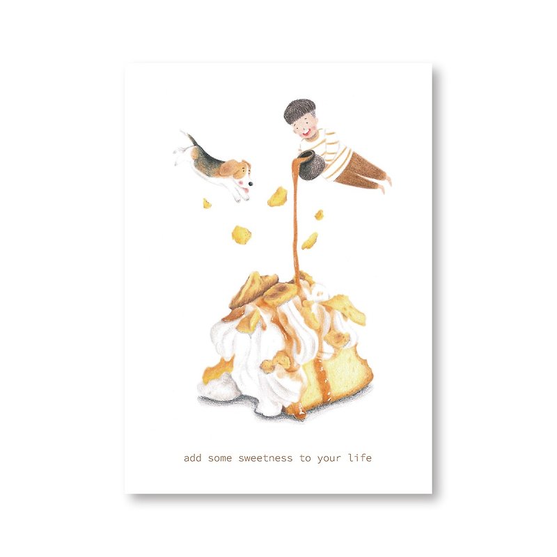 【Color pencil illustration postcard】Add some sweetness to life - การ์ด/โปสการ์ด - กระดาษ 