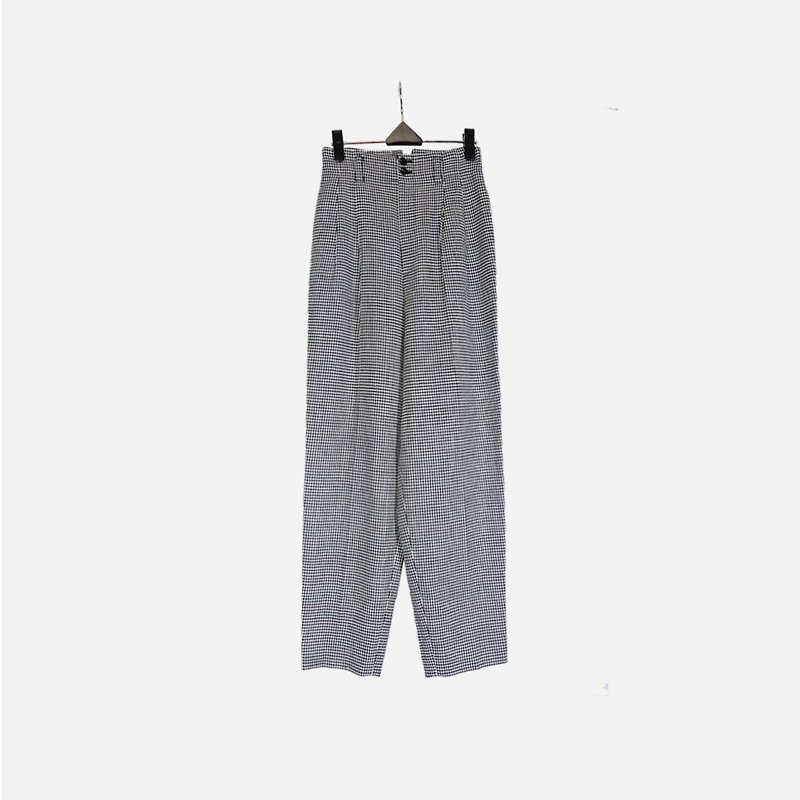 Dislocated vintage / black and white diamond trousers no.1001 vintage - Women's Pants - Other Materials Black