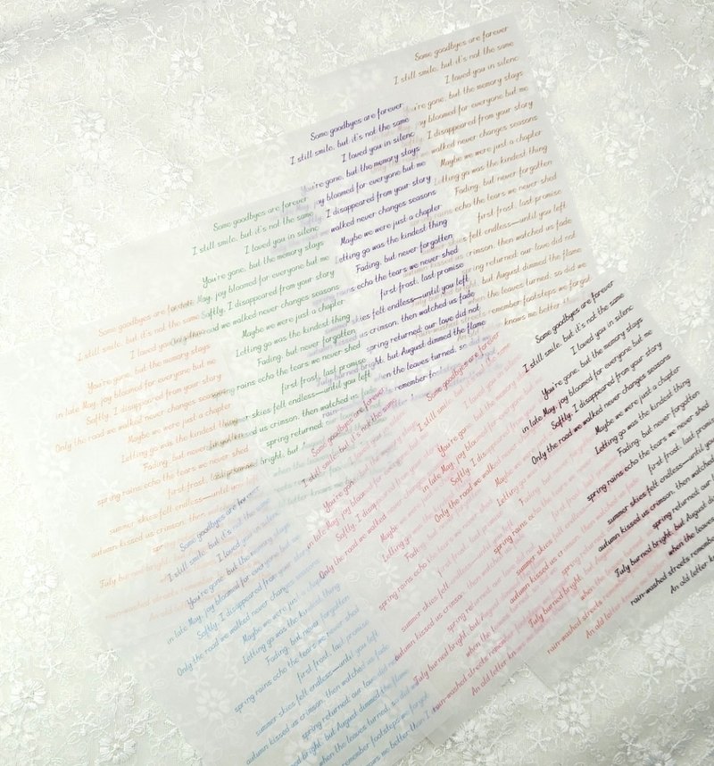 Left-Right English Color Tracing Paper Lettering - 便條紙/便利貼 - 紙 多色