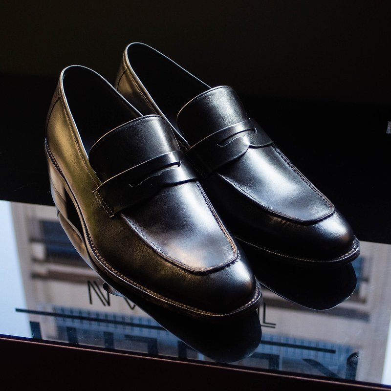 REGENT Elegant Gentleman Loafer-Black/ Penny Loafer-Black - Men's Leather Shoes - Genuine Leather Black