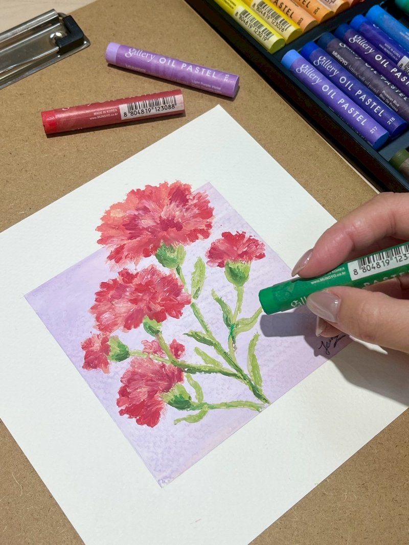 獻給媽媽的四種手作提案-油性粉彩花語 - 插畫/繪畫/寫字 - 紙 