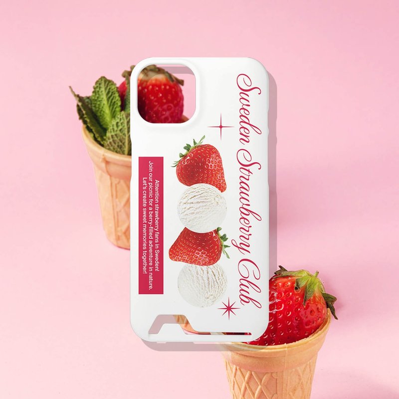 Sweden strawberry club card case - เคส/ซองมือถือ - พลาสติก หลากหลายสี