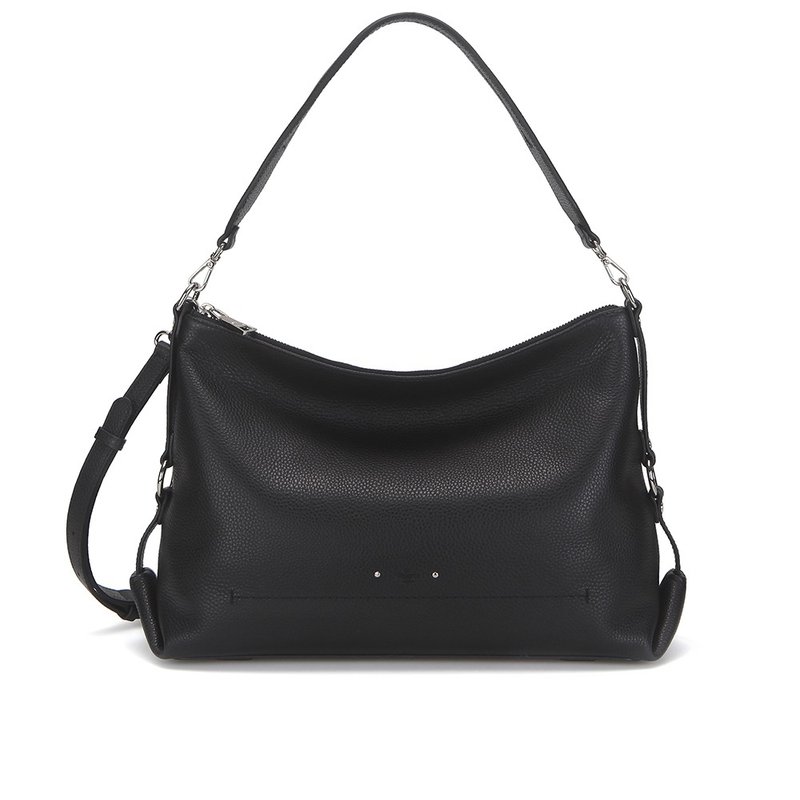 【Elegance】-ADELA Simple Leather Side Bag-Black - Messenger Bags & Sling Bags - Genuine Leather Black