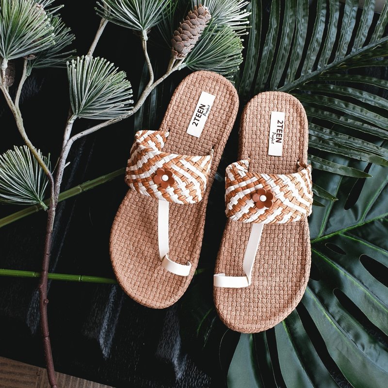 Two-tone T-Strap Sandals - Women's Casual Shoes - Rubber 