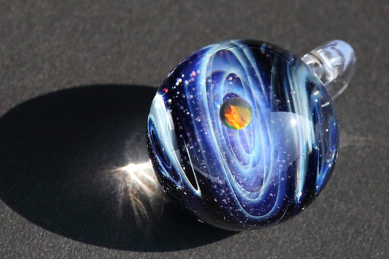 Spiral Galaxy Glass Pendant no. 894 - Chokers - Glass Purple