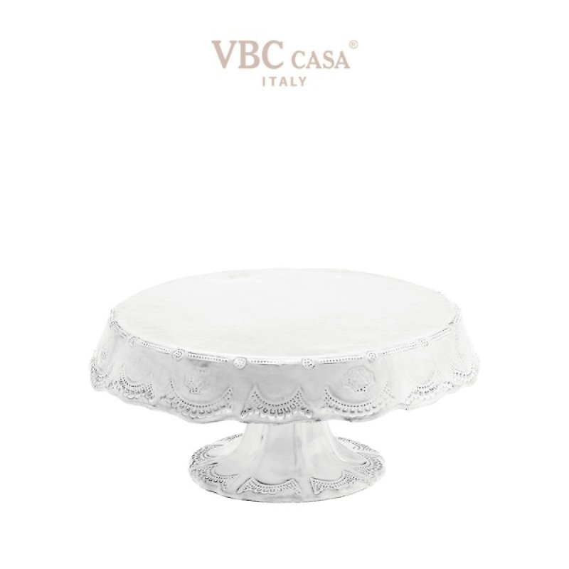イタリア VBC casa │ レースシリーズ 32 ハイケーキプレート/ベージュ - 皿・プレート - 陶器 ホワイト