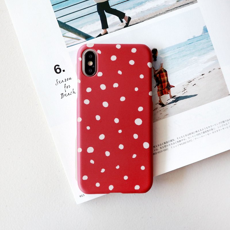 Autumn red dot phone case - Phone Cases - Plastic Red