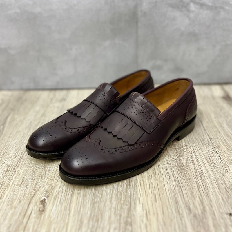 固特異捲邊雕花流蘇樂福鞋 Goodyear Welt Brogue Tassel Loafer - 男靴/短靴 - 真皮 黑色