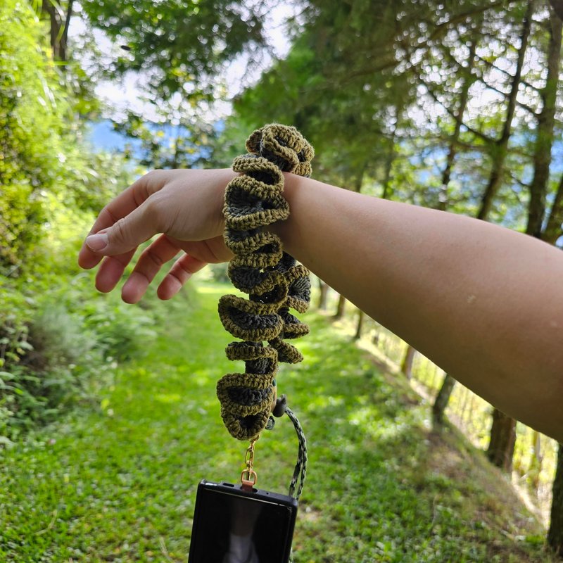 Braided mobile phone lanyard/drink carrying rope-Tenglang - เชือก/สายคล้อง - ผ้าฝ้าย/ผ้าลินิน สีเขียว