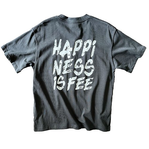 Samvia - Happiness Is Fee 購買快樂 280G(10.5OZ) 重磅 100%棉 Oversize Tee T-Shirt 灰色