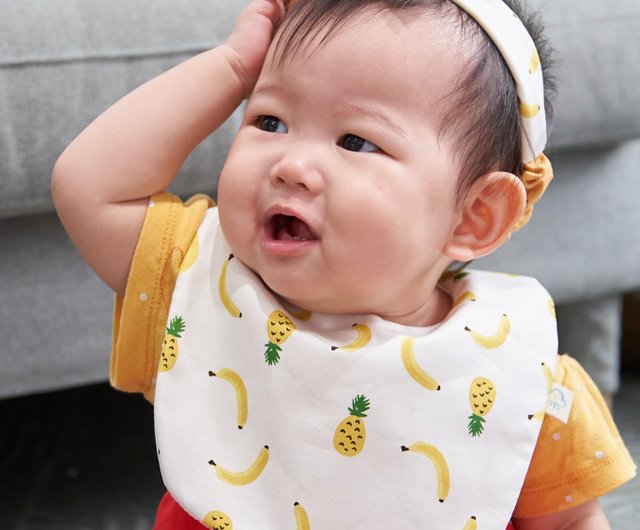 Banana pineapple baby bib pocket square pocket saliva towel - Shop  cloud-design Bibs - Pinkoi