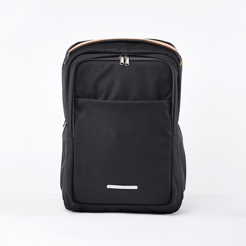 Pinkoi Sole - Railway Series -15吋 Square Backpack (Portable / Back) - Ink Black - RBP182BK - กระเป๋าเป้สะพายหลัง - ไนลอน สีดำ