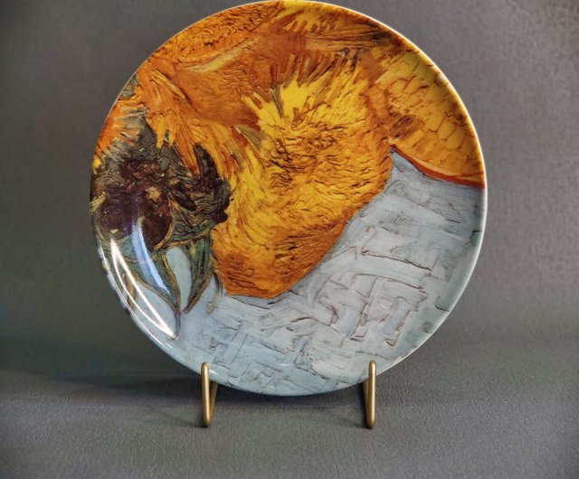 ゴッホひまわりデザイン 陶器芳香器 ゴッホのひまわり7作品が