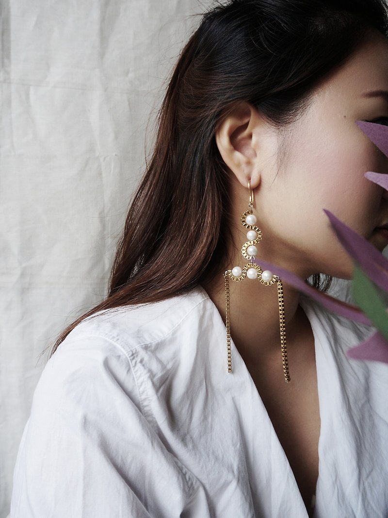 RIKO Earrings :GOLD - 耳環/耳夾 - 不鏽鋼 金色