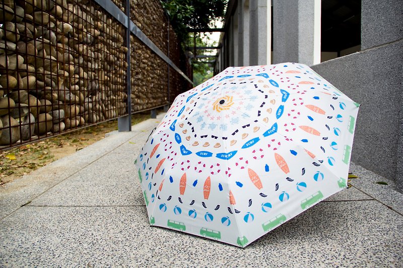 UrbaneUmbrella summer beach three-fold umbrella - Umbrellas & Rain Gear - Other Man-Made Fibers Multicolor