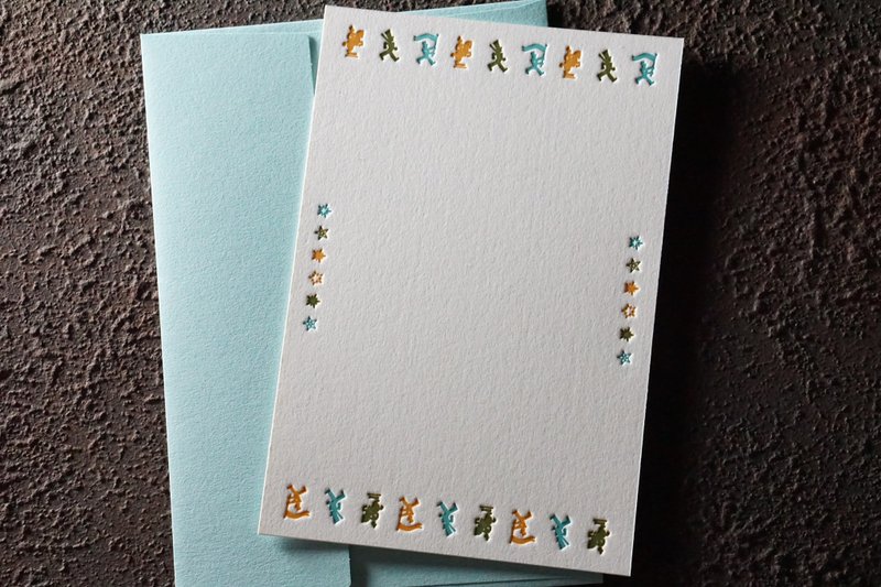 The march of the Nutcracker　letterpress  Christmas card  white - Cards & Postcards - Paper White