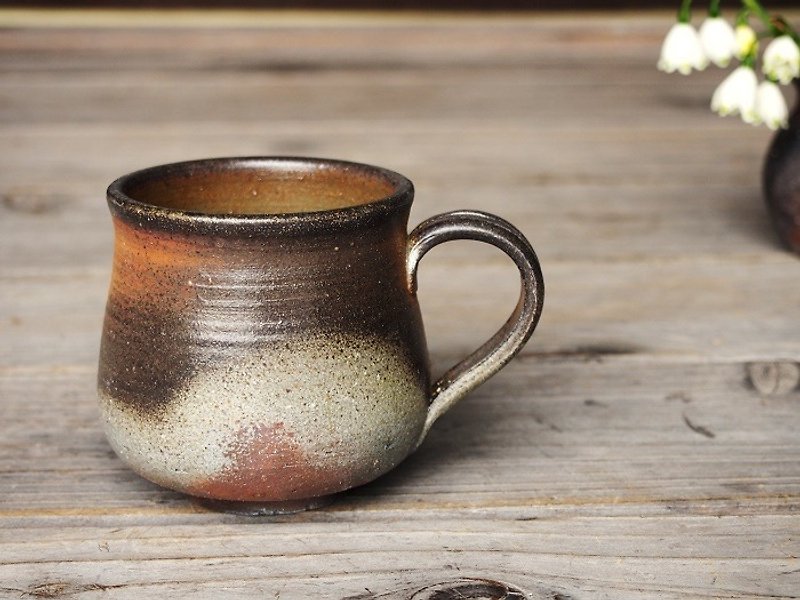 Bizen coffee cup (medium) _c2-071 - Mugs - Pottery Brown