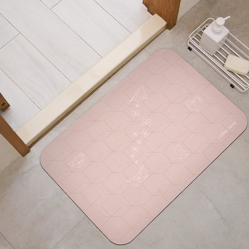 [rubber anne] 10-second top-absorbing soft diatomite water-absorbing floor mat tile series (60x40cm) - Rugs & Floor Mats - Other Materials 