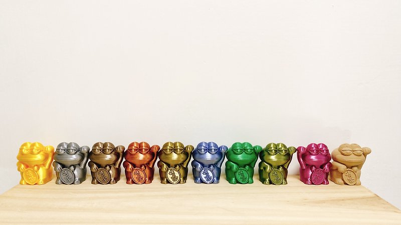 【3D Printing Series】Fortune Frog 40mm from Hong Kong - ของวางตกแต่ง - วัสดุอื่นๆ สีดำ