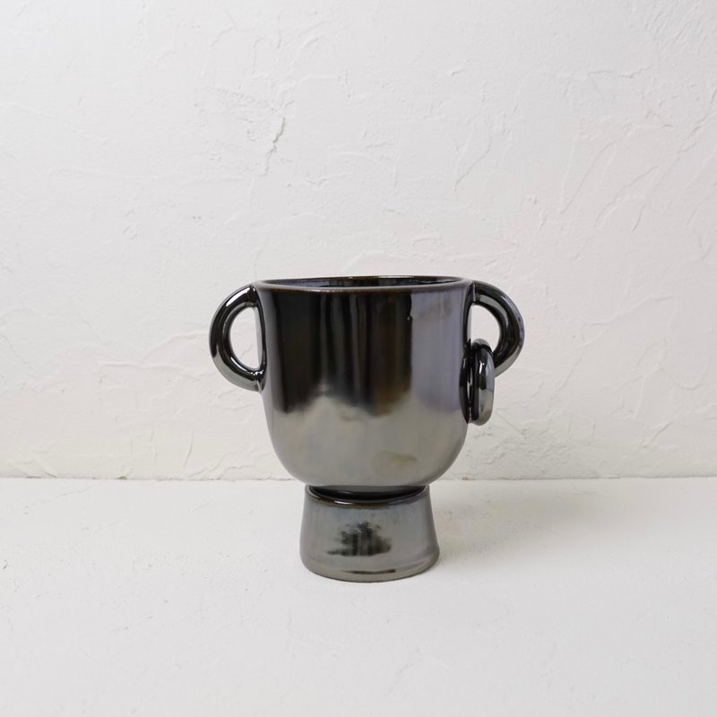 植木鉢 / Plant pot - 花瓶/花器 - 陶 銀色