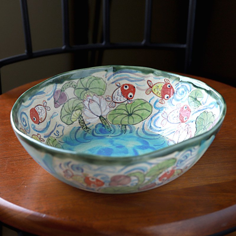 A large bowl of goldfish - Plates & Trays - Pottery Blue