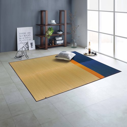 IKEHIKO專賣店｜日本池彥頂級藺草製品｜讓生活與自然更靠近 【天然素材】藺草地毯BiColor豐彩 幾何色塊摩登風格 清爽透氣
