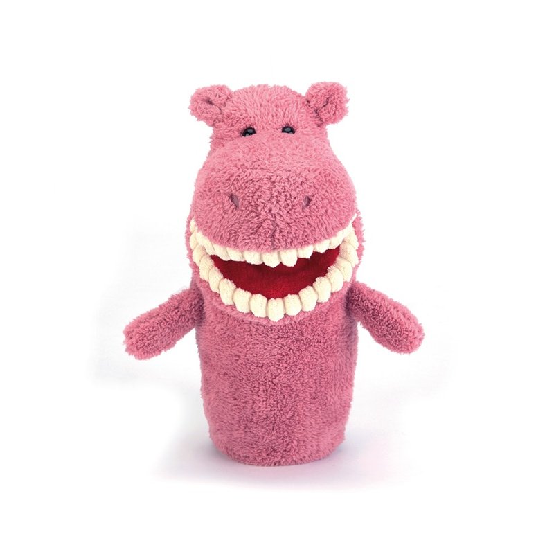 Jellycat Toothy Hippo Hand Puppet 28cm - Stuffed Dolls & Figurines - Cotton & Hemp Pink