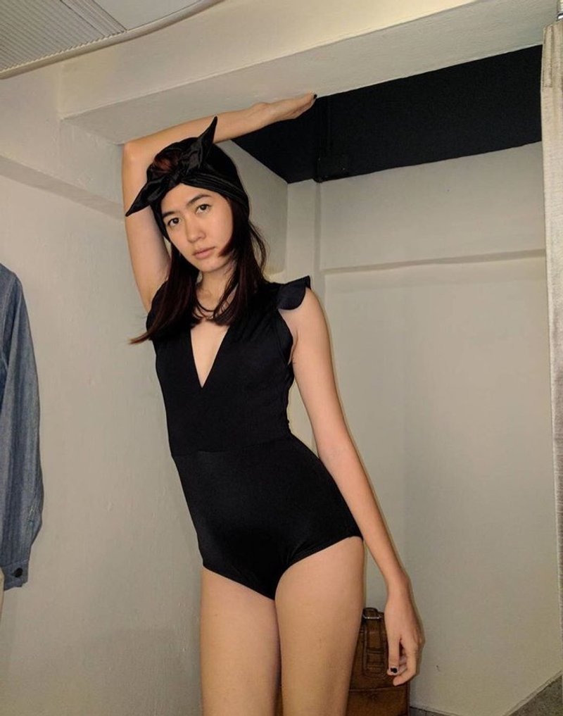 Black one piece Swimwear - 女泳衣/比基尼 - 其他材質 