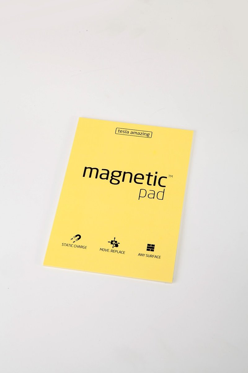 /Tesla Amazing/ Magnetic PAD 磁力便利貼 A5 黃 - 貼紙 - 紙 黃色