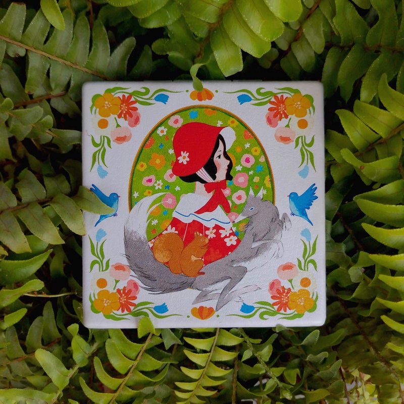 小紅帽-皮革化妝鏡/小鏡子/隨身鏡 - 彩妝刷具/鏡子/梳子 - 人造皮革 多色