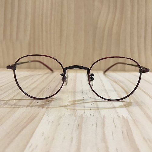 EGlasses。眼鏡物語 站內最高等級UV420濾藍光0度眼鏡│神秘紅小方圓彈性鈦合金框T57