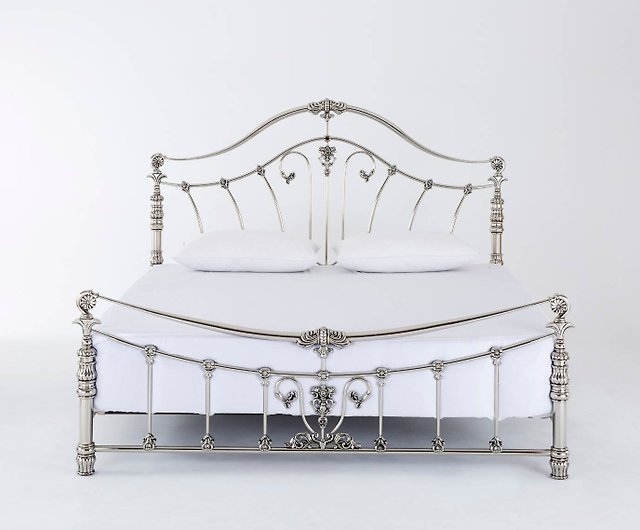 Cast Iron Bed Frame Ai Li Royal Series, King Size White Wrought Iron Bed Frame
