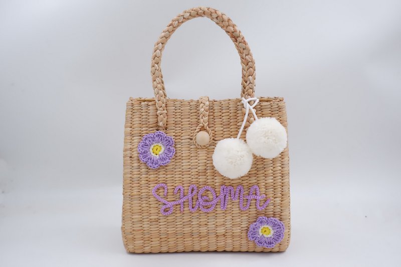 Custom made gift, woven bag, Straw tote bag, grass tote bag, grass tote bag - 手提包/手提袋 - 植物．花 