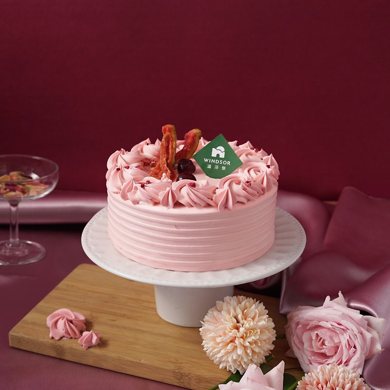 [Windsor Castle] Rose Heart Love 6-inch Red Heart Guava Cake - Cake & Desserts - Fresh Ingredients Pink