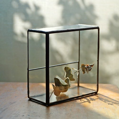 微光森林 見本 四方玻璃鑲嵌小溫室-庫存特賣