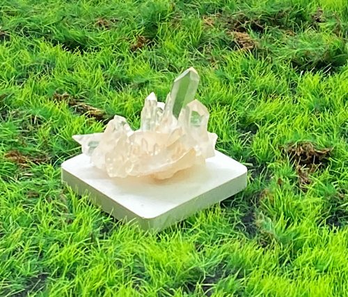 Rainbow Crystal 天然原礦能量可愛小白水晶簇 消磁淨化 療癒 開運 淨化