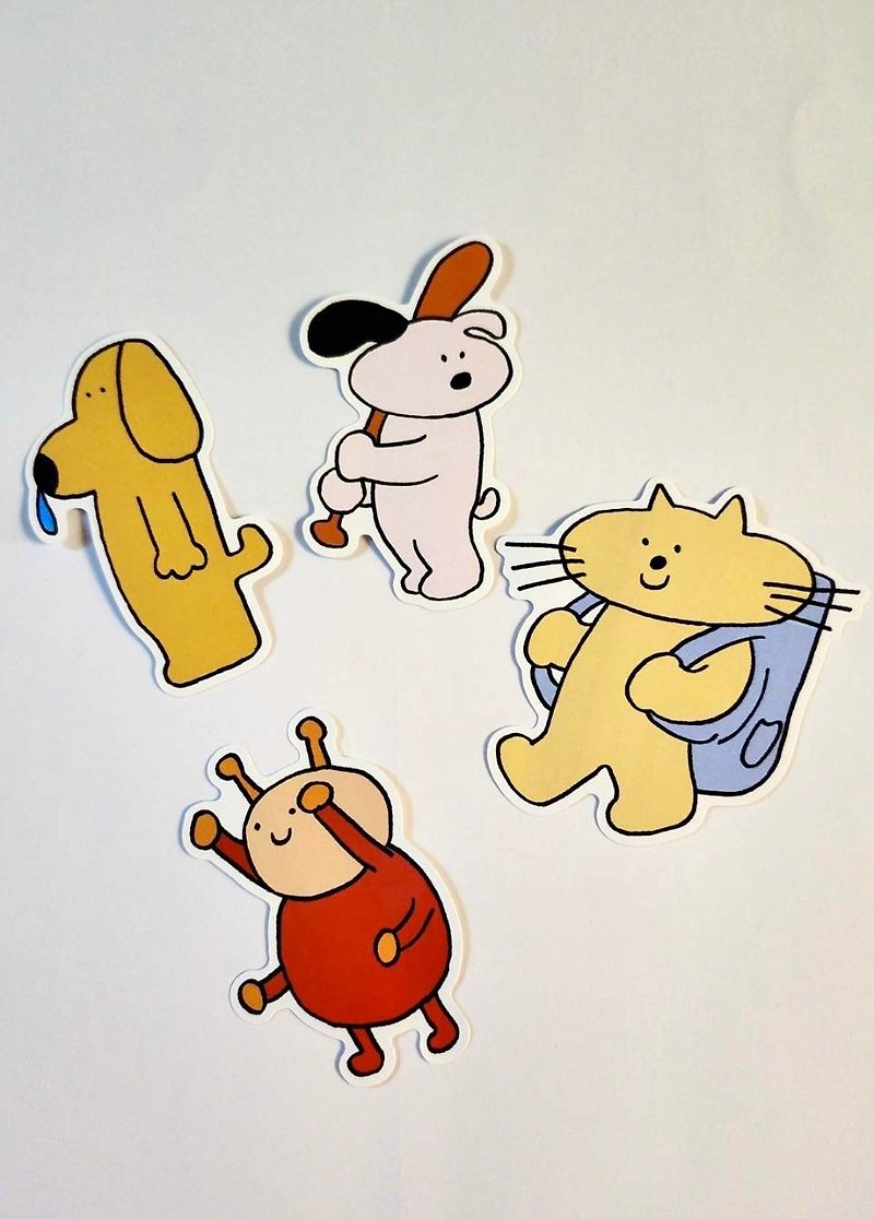 【WOOOGUO】Laptop Stickers Luggage Stickers Waterproof Stickers Cats and Dogs Anti-scratch Illustrations - สติกเกอร์ - กระดาษ หลากหลายสี