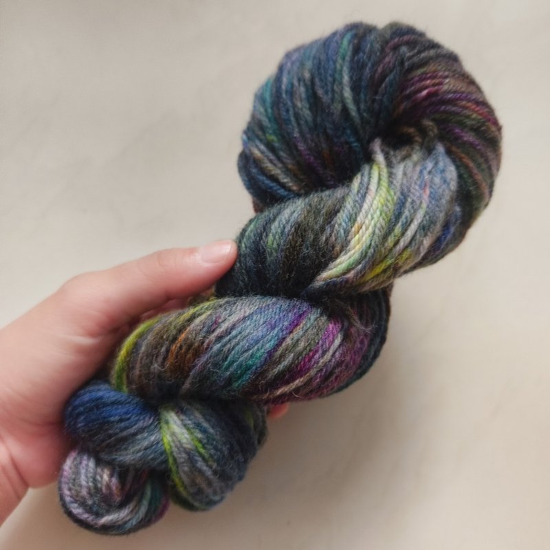 lufi~ Hand-dyed thread Merino DK Pangpang 100g wool hand-dyed thread - เย็บปัก/ถักทอ/ใยขนแกะ - ขนแกะ ขาว