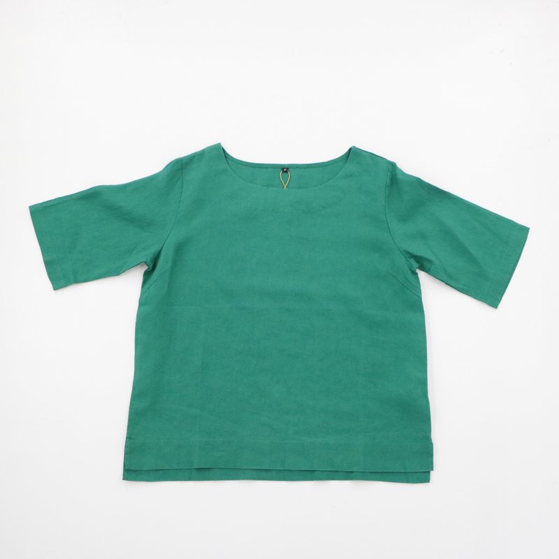 Linen top-duck green - Women's Tops - Cotton & Hemp Green