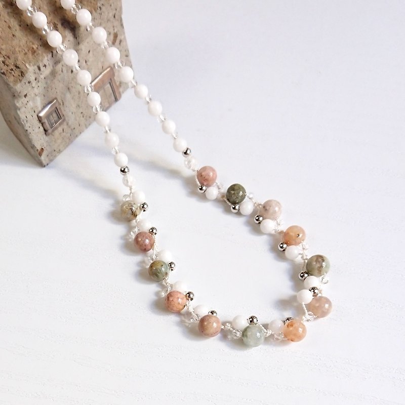 Soft mixed colours Middle long necklace Y-1852 - Necklaces - Semi-Precious Stones Multicolor
