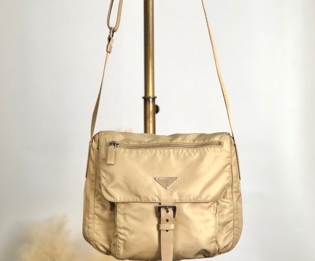 未使用感 PRADA ショルダーバッグ ベージュ レザー 中古】 プラダ PRADA ショルダーバッグ ミニボストン レザー
