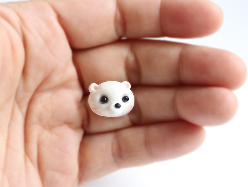White Bear Earring - single earrings - Earrings & Clip-ons - Other Materials 