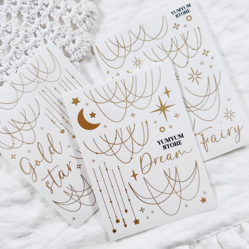 Matte gold hanging Pet Stickers - 貼紙 - 其他材質 