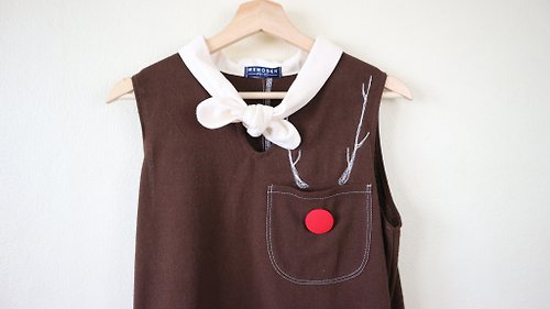 memosen Reindeer mini dress- dark Chocolate - Made order